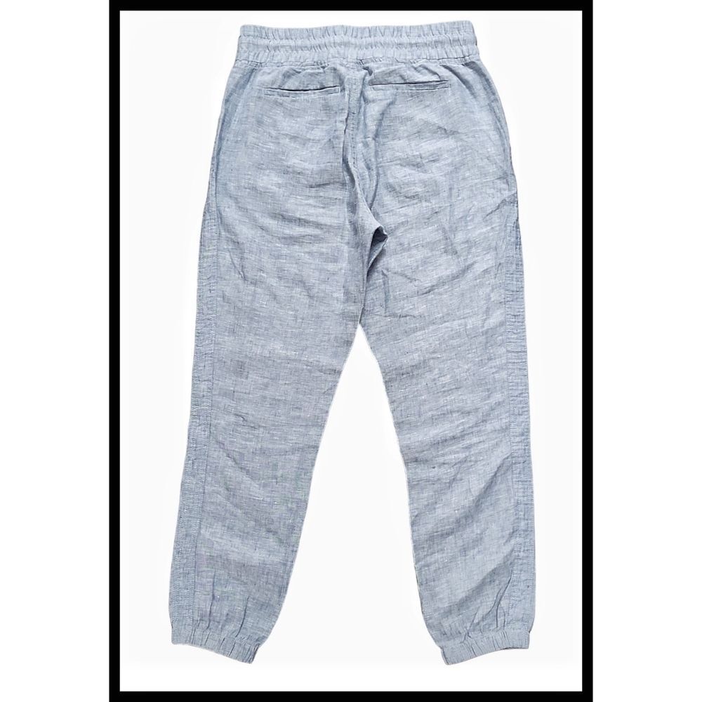 ATHLETA Cabo 100% Linen Jogger Pants #530642 Light Chambray Blue 6 - Picture 4 of 11